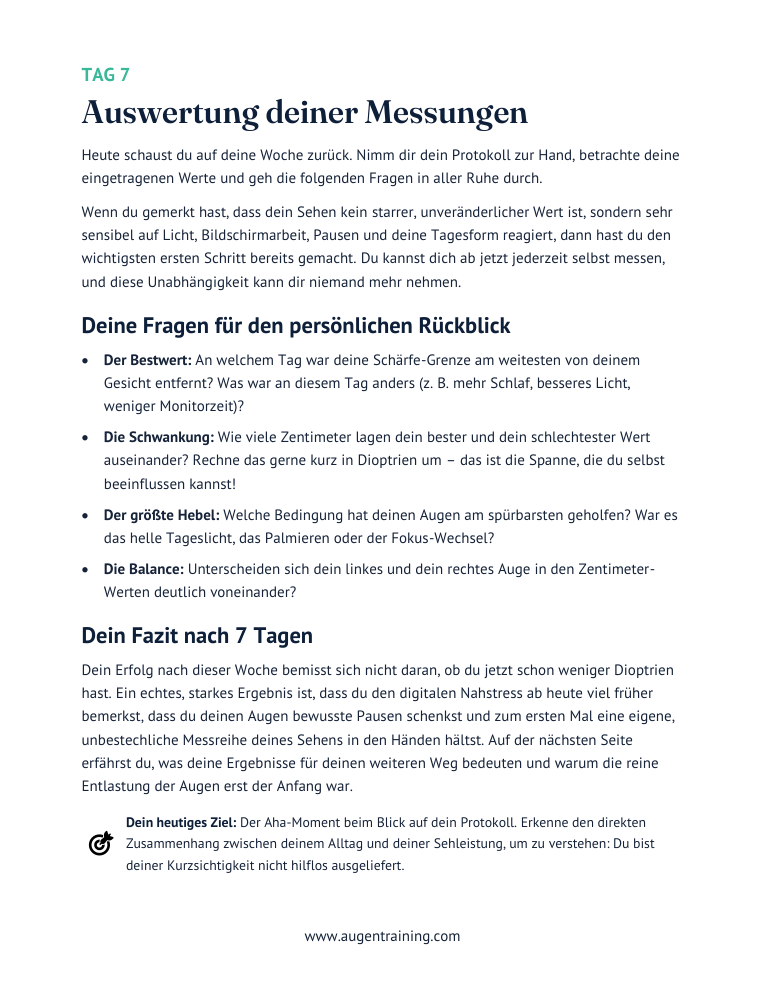 Vorschau der Auswertung im PDF