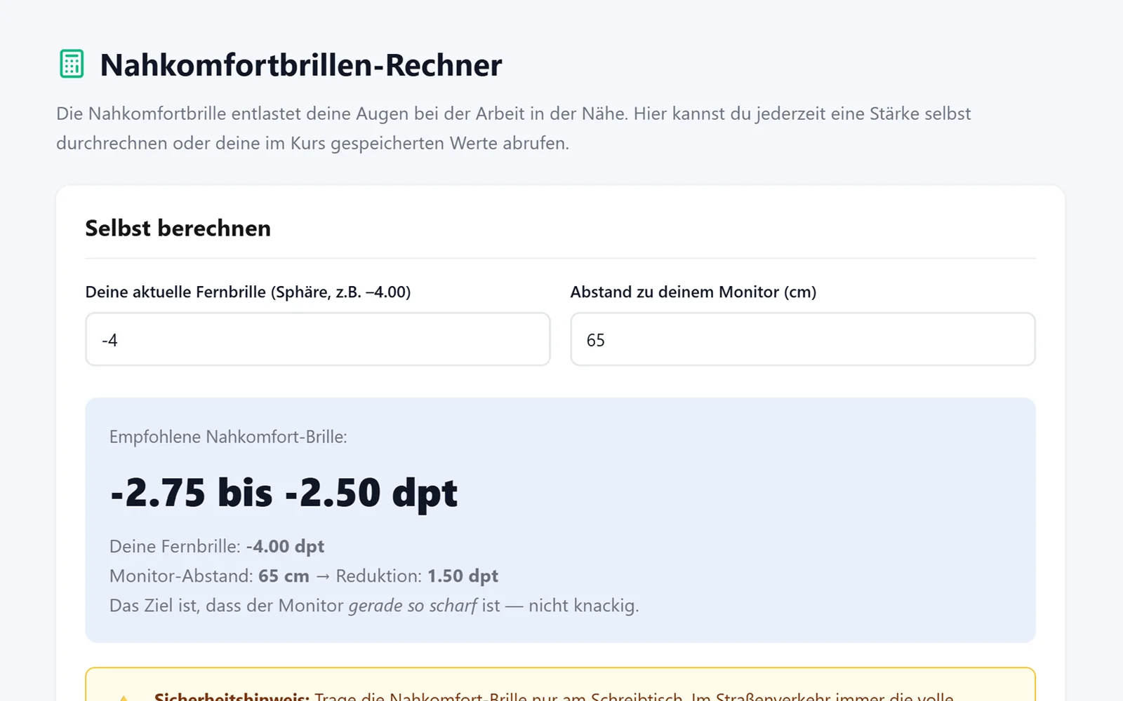 Brillen-Rechner